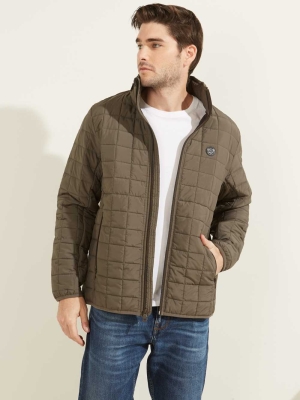 GUESS Active Nylon Puffer Men's Jackets Grey | UK2819KJM