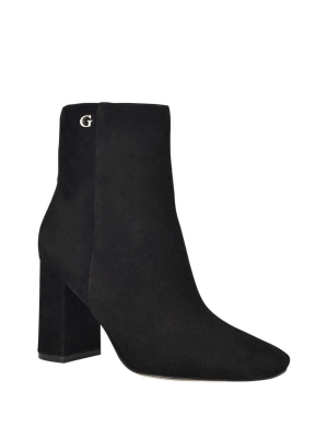 GUESS Adelia Faux-Suede Ankle Women's Booties Black | UK9610BMK