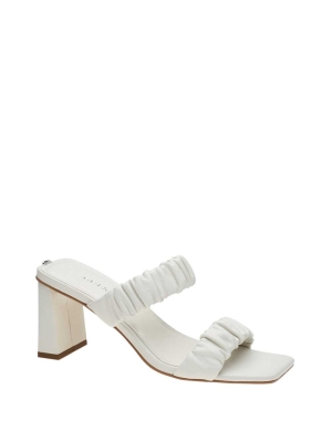 GUESS Aindrea Heeled Mules Women's Heels Shoes White | UK2310HTS