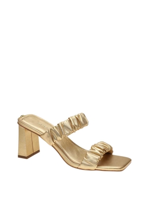 GUESS Aindrea Heeled Mules Women's Heels Shoes Gold | UK5937TZI