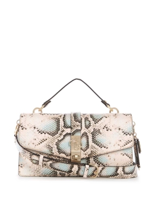 GUESS Albury Top-Handle Flap Women's Crossbodies Snake | UK3547AZV