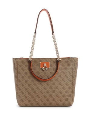 GUESS Alisa Society Women's Totes Orange | UK5468EBP