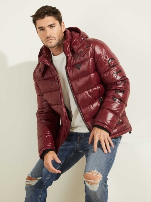 GUESS Anthony Logo Puffer Men's Jackets Multicolor | UK0967GJL