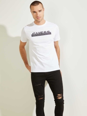 GUESS Apex Men's T-Shirts White | UK6910XGY