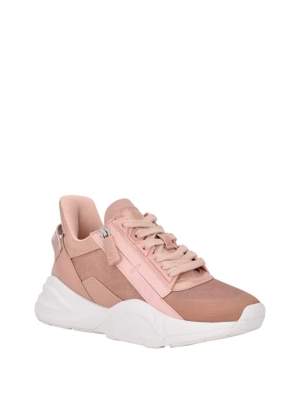 GUESS Bailian Side-Zip Women's Sneakers Light Pink | UK1856TAC