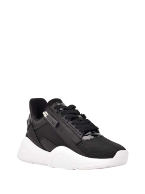 GUESS Bailian Side-Zip Women's Sneakers Black | UK9347XRZ