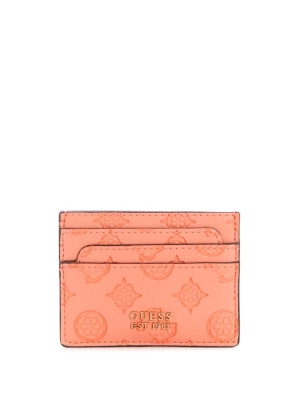 GUESS Bea Card Holder Women's Wallets Coral | UK0671SUI