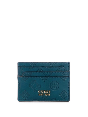 GUESS Bea Card Holder Women's Wallets Deep Green | UK2583WGL