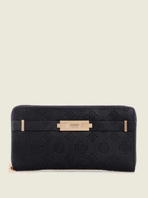 GUESS Bea Check Organizer Women's Wallets Black | UK7394NVC