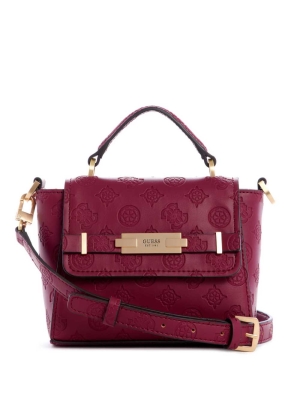 GUESS Bea Mini Top Handle Women's Crossbodies Brown | UK9265MKF