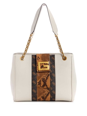 GUESS Bling Python Girlfriend Women's Totes Grey Multicolor | UK4126LGV