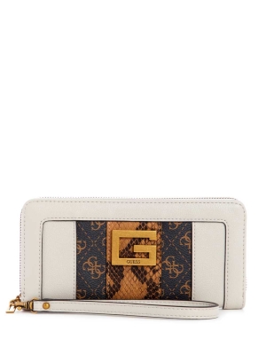 GUESS Bling Python Large Zip-Around Women's Wallets Grey Multicolor | UK5342NSY