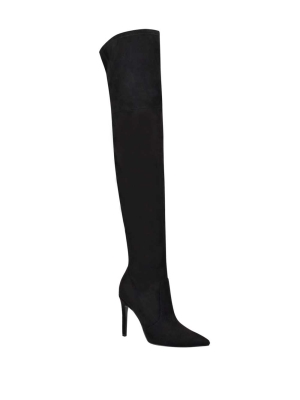 GUESS Bonis Faux-Suede Over-the-Knee Women's Boots Black | UK1534YVL