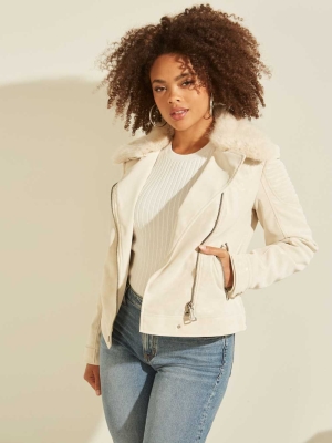 GUESS Bora Faux-Fur Women's Jackets Beige | UK0972JMB