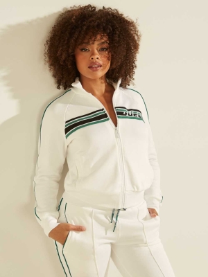 GUESS Brianna Zip-Up Women's Jackets White | UK2684ODL