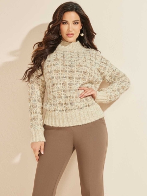 GUESS Cecilia Women's Sweaters Khaki Brown | UK9308VYN