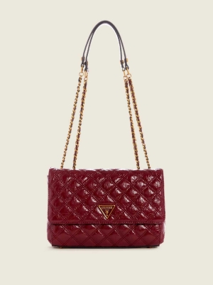 GUESS Cessily Quilted Convertible Women's Crossbodies Red | UK1058PXT