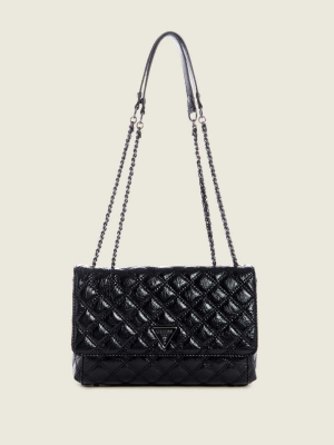 GUESS Cessily Quilted Convertible Women's Crossbodies Black | UK9586SNX