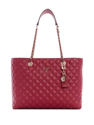 GUESS Cessily Quilted Women's Totes Brown | UK1806QJA