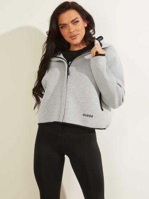 GUESS Clara Zip-Up Women's Hoodies Grey | UK0841DZR