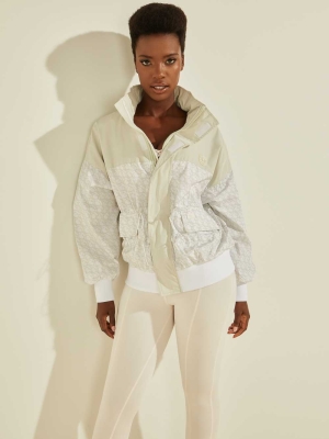 GUESS Clare Women's Windbreaker White | UK8546BSF