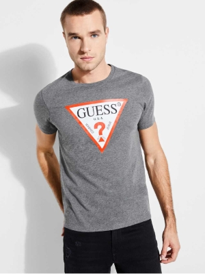 GUESS Classic Logo Men's T-Shirts Grey | UK2961IXB