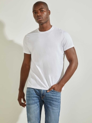 GUESS Classic Pima Crew Men's T-Shirts White | UK0246WKI