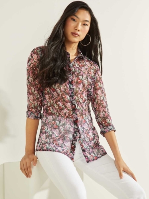 GUESS Clouis Women's Blouse Flower | UK1609LNQ