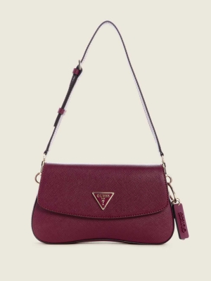 GUESS Cordelia Flap Women's Shoulder Bags Burgundy | UK8795GUE