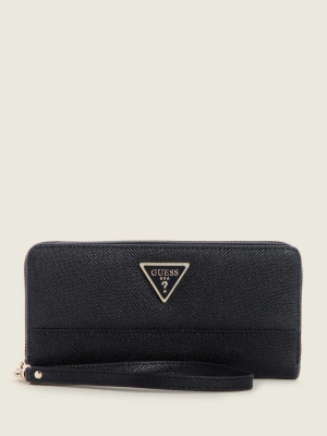 GUESS Cordelia Zip-Around Women's Wallets Black | UK2541KMX