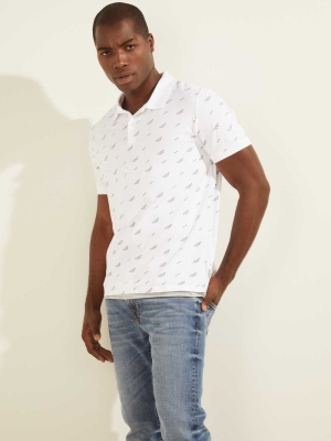 GUESS Corey Men's Polo Shirts White | UK9035FKB