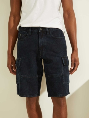 GUESS Denim Cargo Men's Shorts Indigo | UK9423FRQ