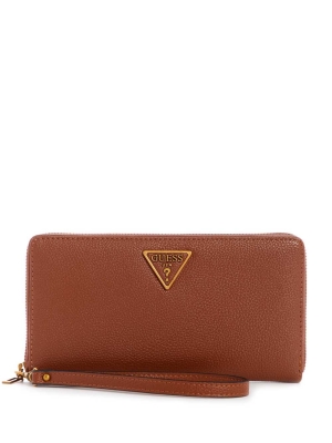 GUESS Destiny Check Organizer Women's Wallets Brown | UK6735GXT