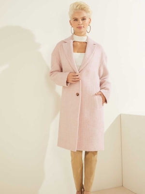 GUESS Destiny Wool-Blend Women's Coats Pink | UK5426YHN