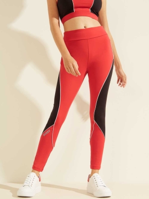 GUESS Doreen Women's Leggings Red | UK8075GPJ