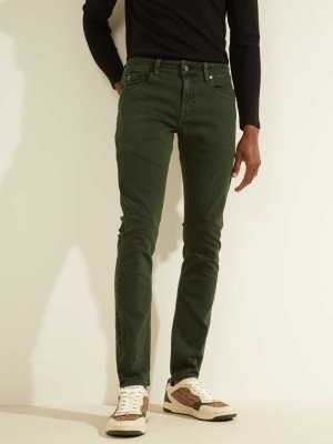 GUESS Dyed Skinny Men's Jeans Green | UK5170FWQ