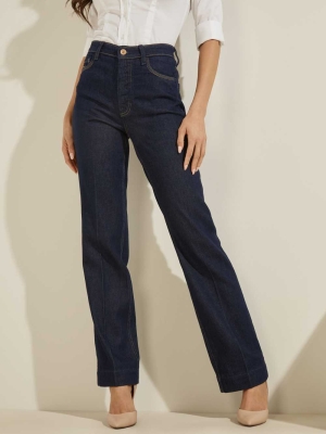 GUESS Eco '80s Straight Women's Jeans Dark Blue | UK0692RMC