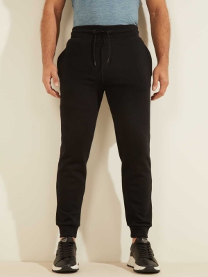 GUESS Eco Aldwin Logo Men's Pants Black | UK1836PNL