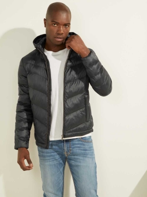 GUESS Eco Lightweight Puffer Men's Jackets Black | UK4021XRL