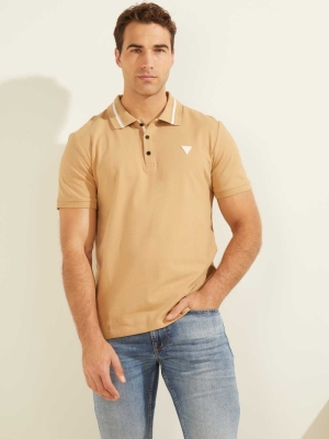 GUESS Eco Lyle Men's Polo Shirts Blue Orange | UK2718RWX