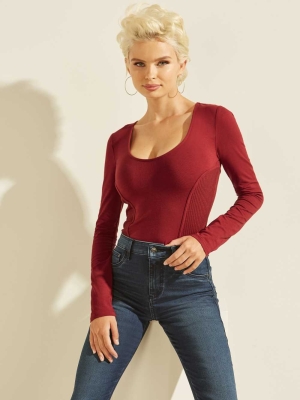 GUESS Eco Rommi Top Women's Tops Red | UK3628SWT