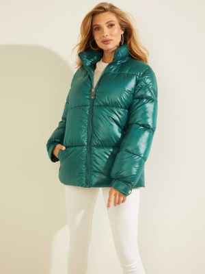 GUESS Eliza Puffer Women's Jackets Green | UK3496CKN