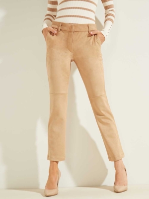 GUESS Evelina Faux-Suede Women's Pants Blue Orange | UK1764RTH