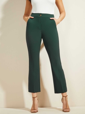 GUESS Evelyn Cropped Women's Pants Green | UK1263ZHI