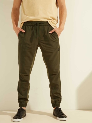 GUESS Explorer Stretch Men's Joggers Green | UK8016LOA