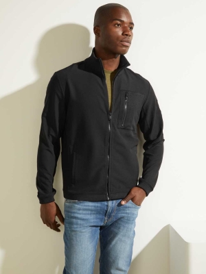 GUESS Explorer Zip-Up Men's Jackets Black | UK7629ROM