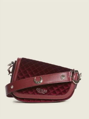 GUESS G-Dream Velvet Flap Women's Shoulder Bags Red | UK5024ZTA