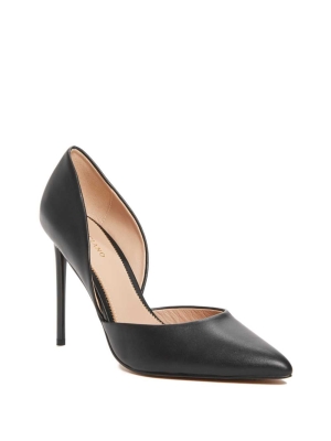 GUESS Heartbreaker Leather d'Orsay Pump Women's Pumps Black | UK4653ALI