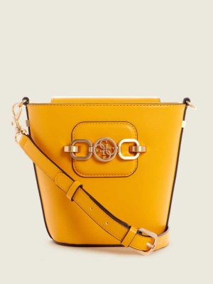 GUESS Hensely Bucket Women's Crossbodies Yellow | UK6359GIJ