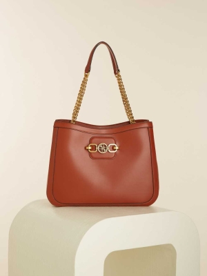 GUESS Hensely Girlfriend Women's Totes Burgundy | UK3698RKN